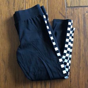 Checkered stripe leggings